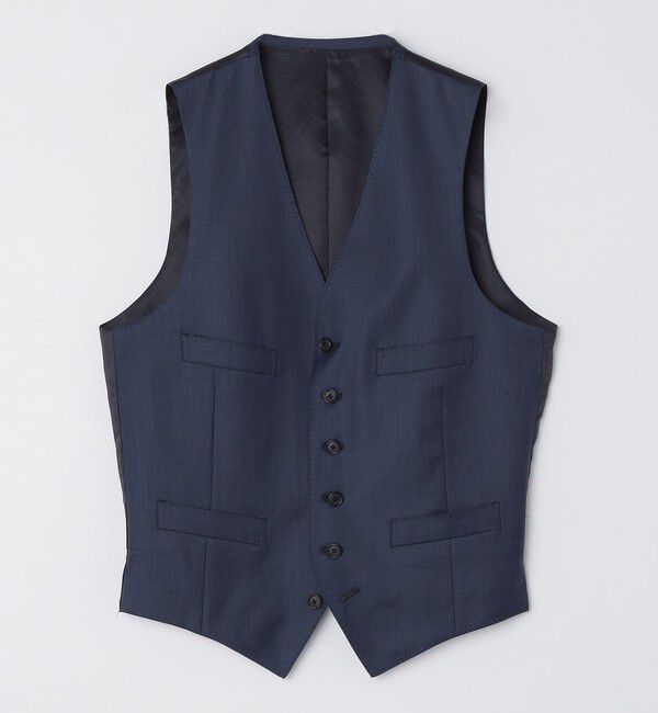SHIPS「SHIPS: LORO PIANA FABRIC オーストラリス シャークスキン ベスト」|ベスト・ジレ|コバルトブルー