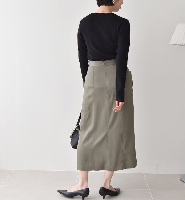 quaranciel「quaranciel:〈手洗い可能〉コットン リブ クルーネック ニット」|ニット・セーター|