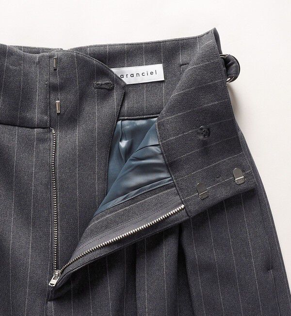 quaranciel「quaranciel:〈洗濯機可能〉ストライプ ハイウエスト ワイドパンツ」|その他|