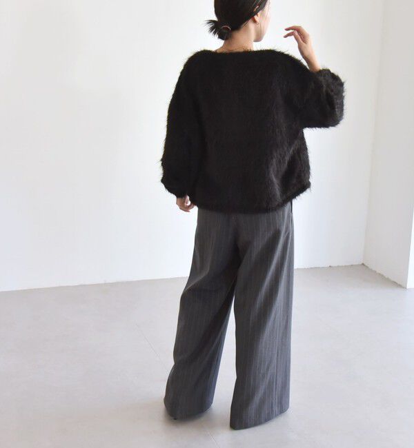 quaranciel「quaranciel:〈洗濯機可能〉ストライプ ハイウエスト ワイドパンツ」|その他|