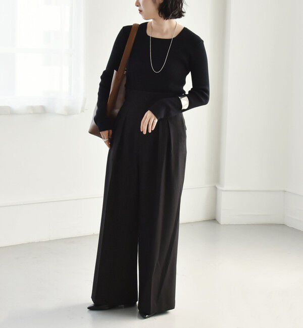 quaranciel「quaranciel:〈洗濯機可能〉ストライプ ハイウエスト ワイドパンツ」|その他|