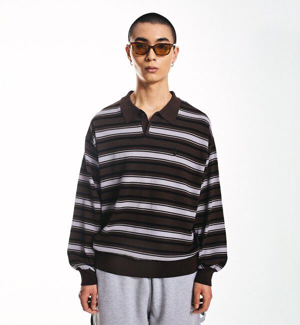 SHIPS「City Ambient Products:〈手洗い可能〉14ゲージ レーヨン ナイロン ワンポイント ニットポロ」|ニット・セーター|