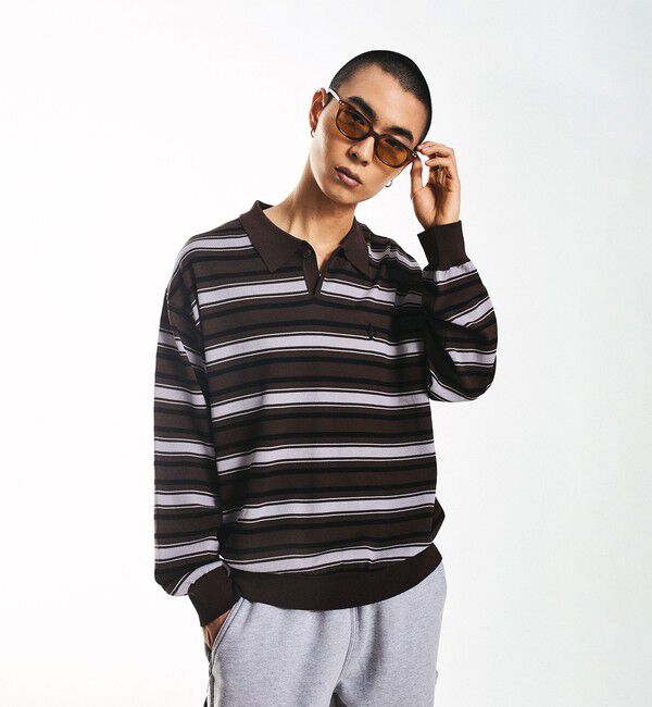 SHIPS「City Ambient Products:〈手洗い可能〉14ゲージ レーヨン ナイロン ワンポイント ニットポロ」|ニット・セーター|