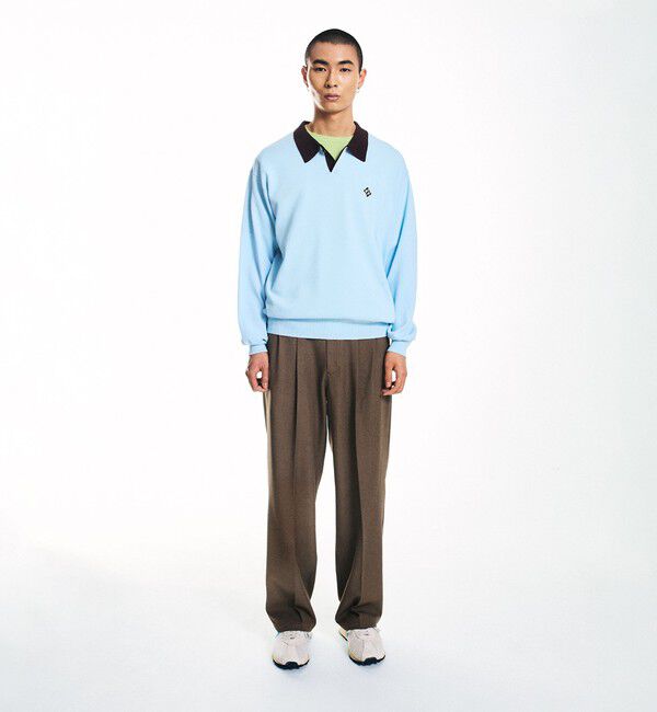 SHIPS「City Ambient Products:〈手洗い可能〉14ゲージ レーヨン ナイロン ワンポイント ニットポロ」|ニット・セーター|