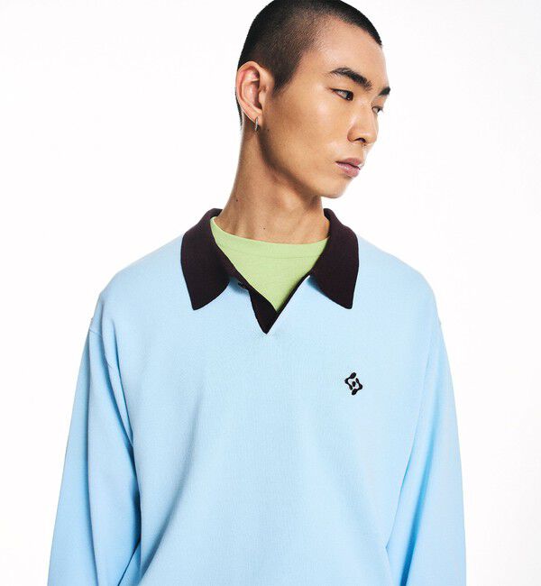 SHIPS「City Ambient Products:〈手洗い可能〉14ゲージ レーヨン ナイロン ワンポイント ニットポロ」|ニット・セーター|