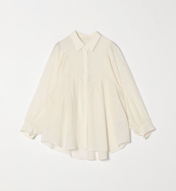 quaranciel「quaranciel:〈洗濯機可能〉シアー ボリュームスリーブ ヨーク ギャザー シャツ ブラウス」|シャツ・ブラウス|