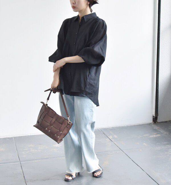 quaranciel「quaranciel:〈洗濯機可能〉シアー ボリュームスリーブ ヨーク ギャザー シャツ ブラウス」|シャツ・ブラウス|