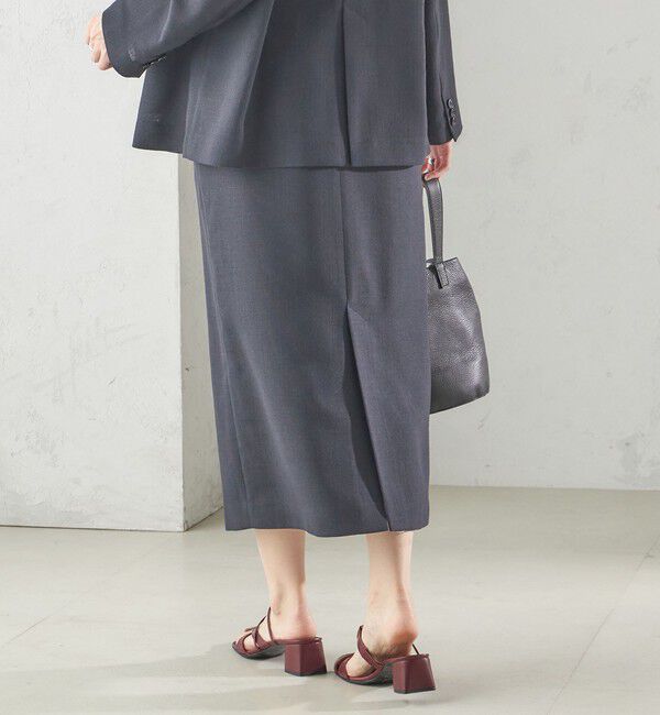 SHIPS for women「〈手洗い可能〉Asami 麻調合繊 ウエスト リブ タイト スカート」|タイト|