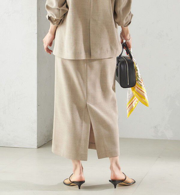 SHIPS for women「〈手洗い可能〉Asami 麻調合繊 ウエスト リブ タイト スカート」|タイト|