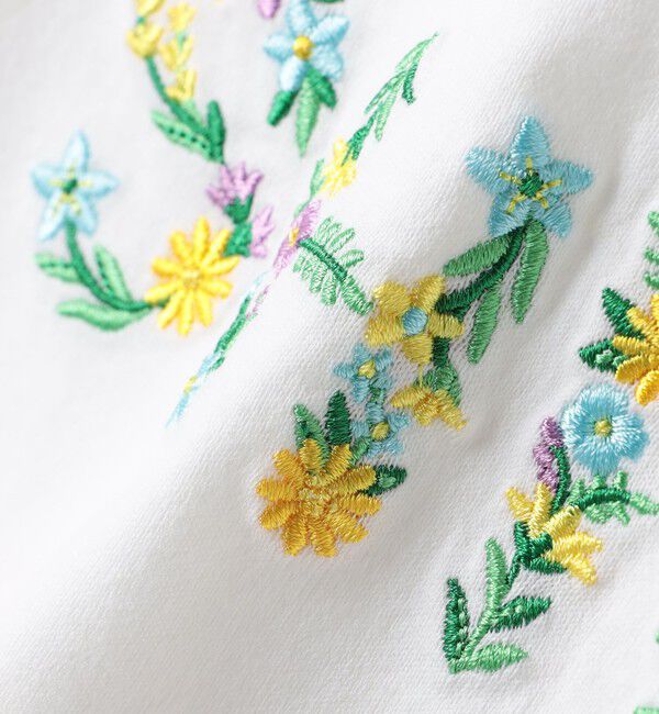 SHIPS KIDS「SHIPS KIDS:140～150cm / ガーリー 刺繍 ロゴ Tシャツ」|Tシャツ・カットソー|