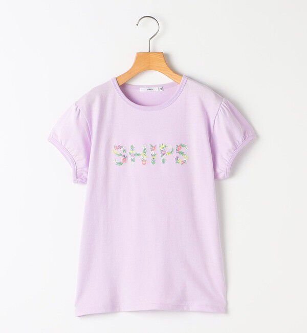SHIPS KIDS「SHIPS KIDS:140～150cm / ガーリー 刺繍 ロゴ Tシャツ」|Tシャツ・カットソー|ラベンダー