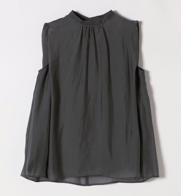 quaranciel「quaranciel:〈洗濯機可能〉シアー ハイネック ノースリーブ ギャザー ブラウス」|シャツ・ブラウス|