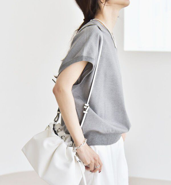 quaranciel「quaranciel:〈洗濯機可能〉ライト ポンチ コンパクト フレンチスリーブ TEE」|Tシャツ・カットソー|