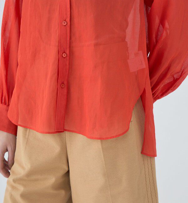 MACPHEE「アキハストライプ バンドカラーシャツ」|シャツ・ブラウス|