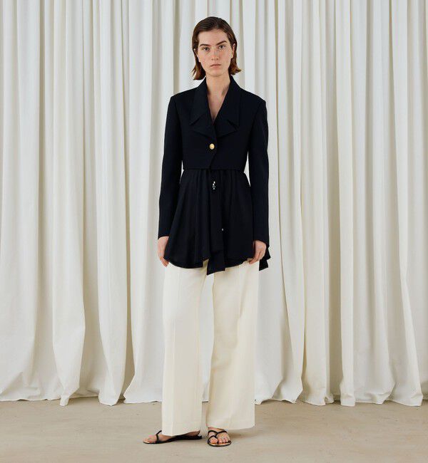 DES PRES「ソフトウールオックス クロップドジャケット」|テーラードジャケット|