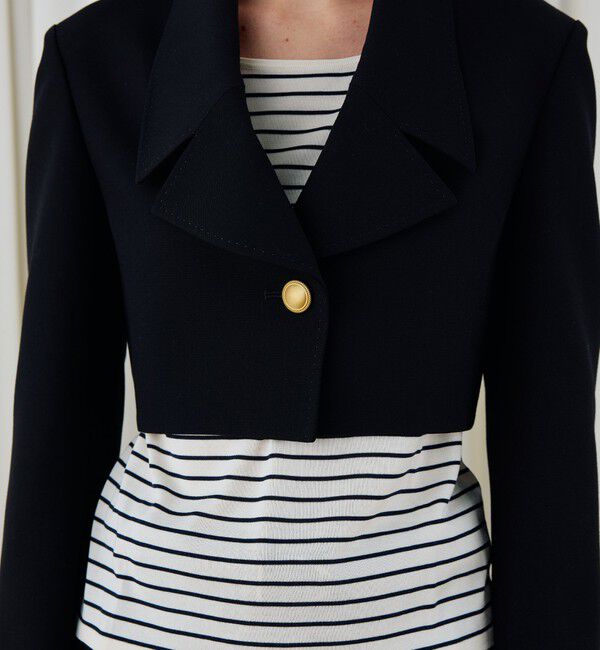 DES PRES「ソフトウールオックス クロップドジャケット」|テーラードジャケット|