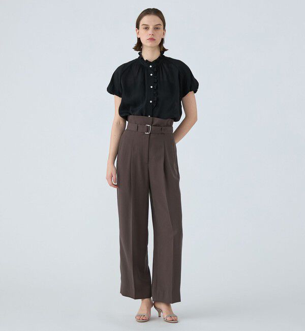 Ballsey「セルロースツイル ハイウエストテーパードパンツ」|その他|