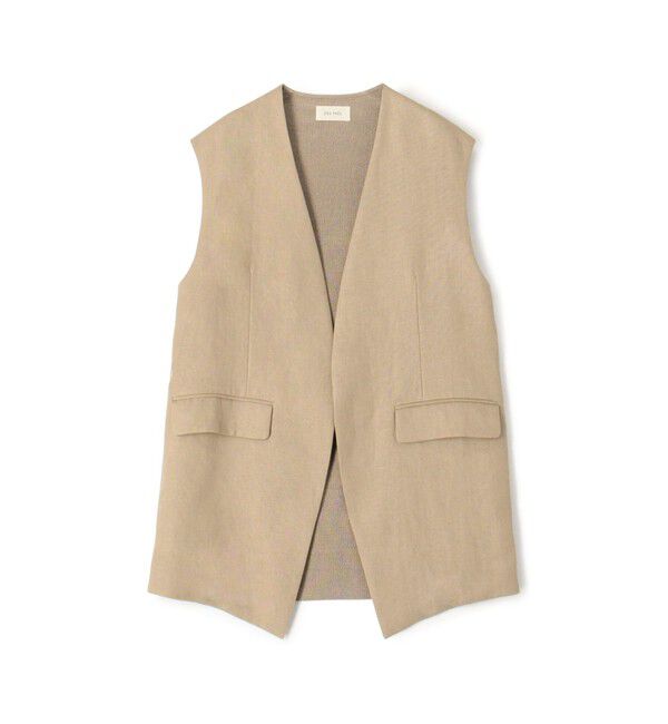 DES PRES「ファブリックコンビ Vカラージレ」|ベスト・ジレ|43 ベージュ