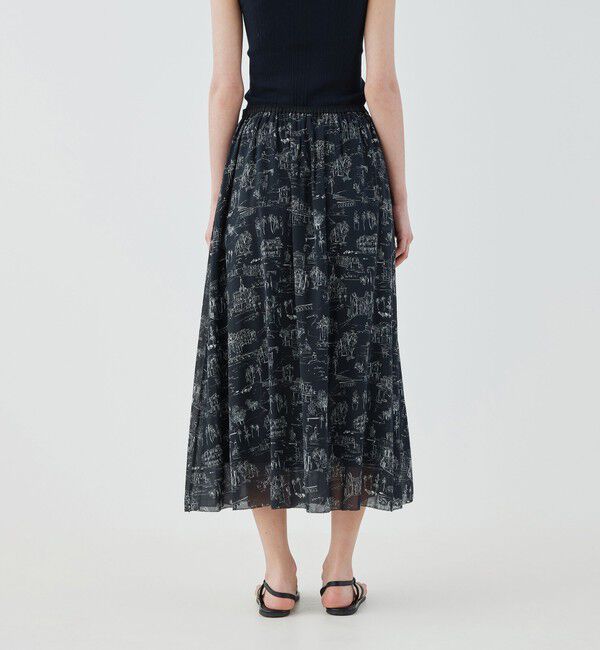 GALERIE VIE「 LandScapeシルクストレッチ イージータックスカート」|スカート|