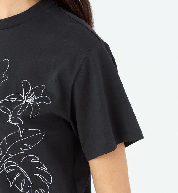 MACPHEE「ボタニカルエンブロイダリー ハーフスリーブTシャツ」|Tシャツ・カットソー|