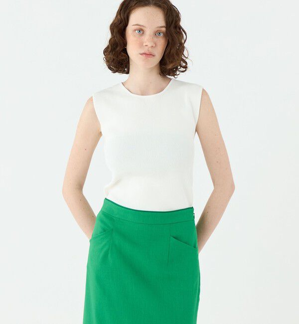 Ballsey「ポリエステルコットンリブ ノースリーブプルオーバー」|ニット・セーター|