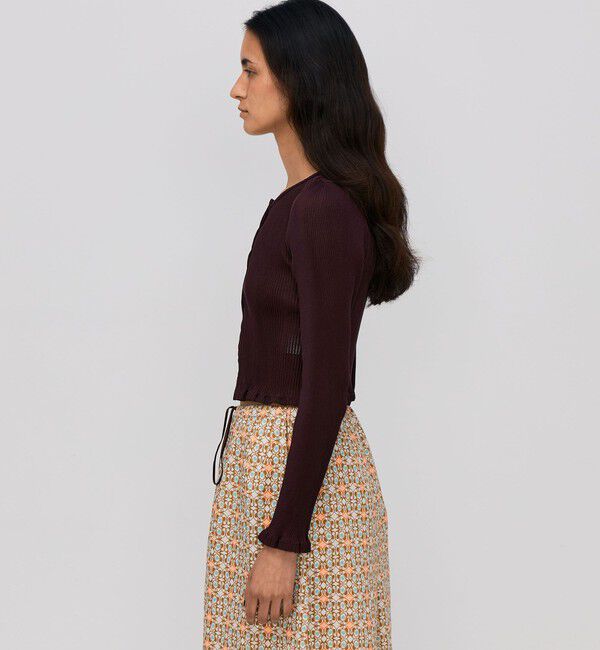 BACCA「プリーツコットン ショートカーディガン」|カーディガン|