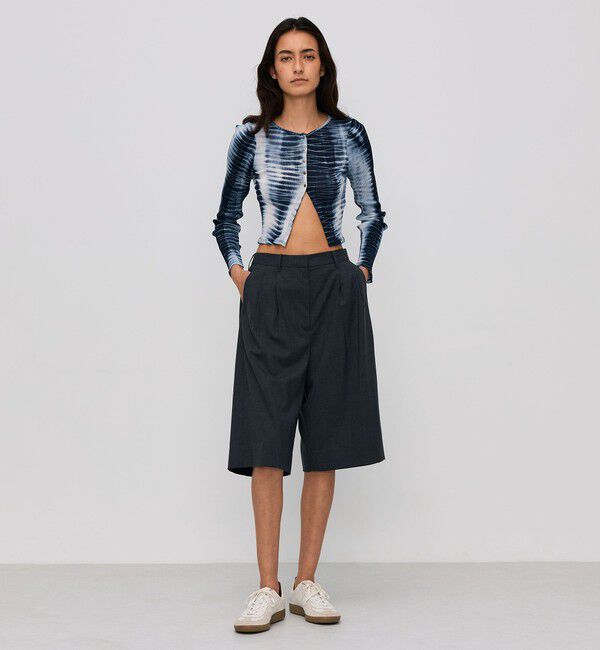 BACCA「プリーツコットン ショートカーディガン」|カーディガン|