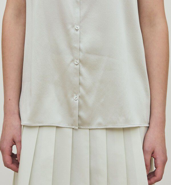 DES PRES「シルクストレッチサテン スカーフネックブラウス」|シャツ・ブラウス|