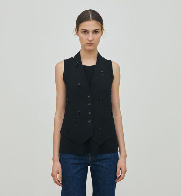 DES PRES「ソフトウールオックスフォード ホルターウエストコート」|ベスト・ジレ|