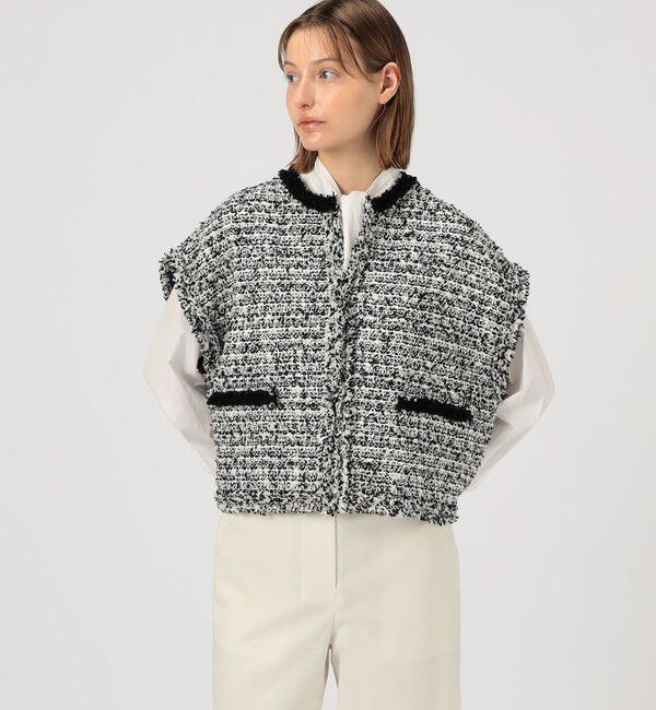 TOMORROWLAND collection「ファンシーツイード スクエアジレ」|ベスト・ジレ|