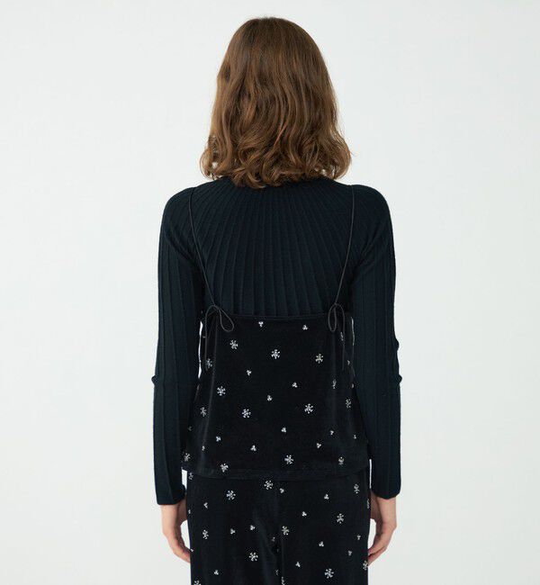 Ballsey「メッシュベロアエンブロイダリー キャミソールブラウス」|キャミソール|