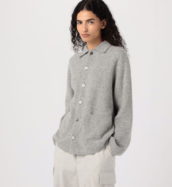 GALERIE VIE「ベビーアルパカボイルド シャツカーディガン」|カーディガン|