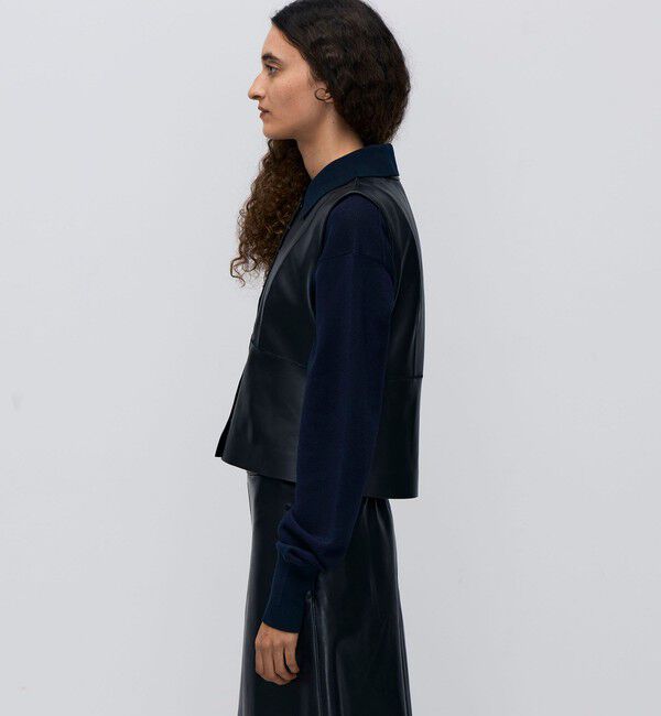 BACCA「シープスキン ペプラムベスト」|ベスト・ジレ|