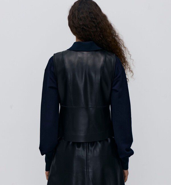 BACCA「シープスキン ペプラムベスト」|ベスト・ジレ|