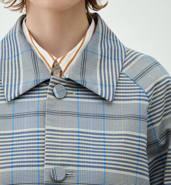 MACPHEE「【WEB先行予約】トゥーサイドチェック ステンカラーショートコート」|ステンカラーコート|