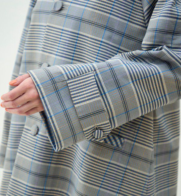 MACPHEE「【WEB先行予約】トゥーサイドチェック ステンカラーショートコート」|ステンカラーコート|