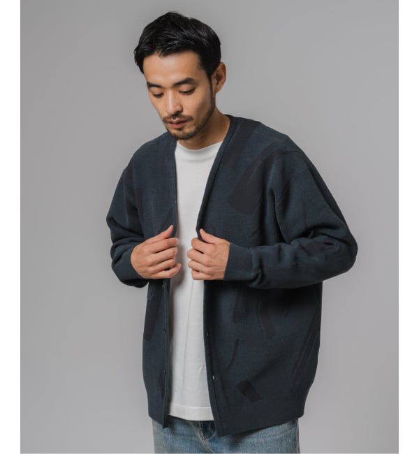 EDIFICE「ジャガード シェニール ヤーン V カーディガン」|カーディガン|