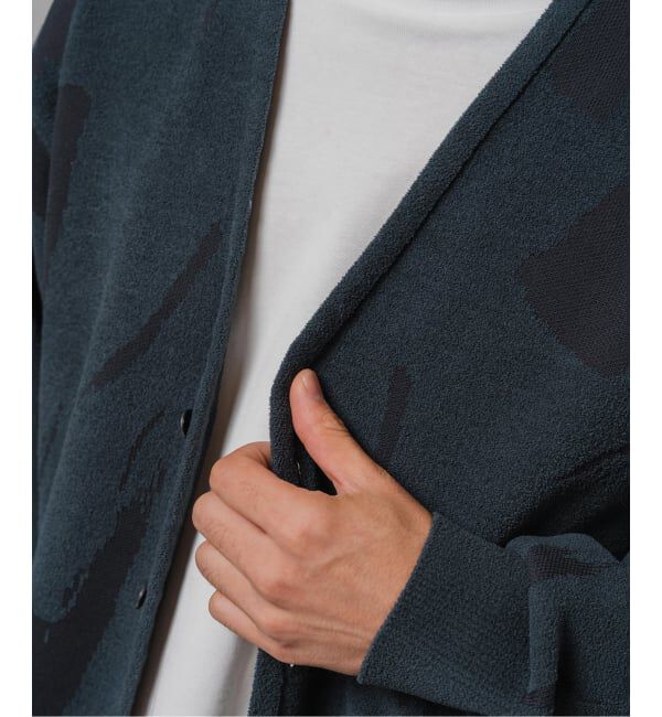 EDIFICE「ジャガード シェニール ヤーン V カーディガン」|カーディガン|