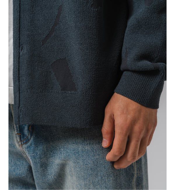 EDIFICE「ジャガード シェニール ヤーン V カーディガン」|カーディガン|