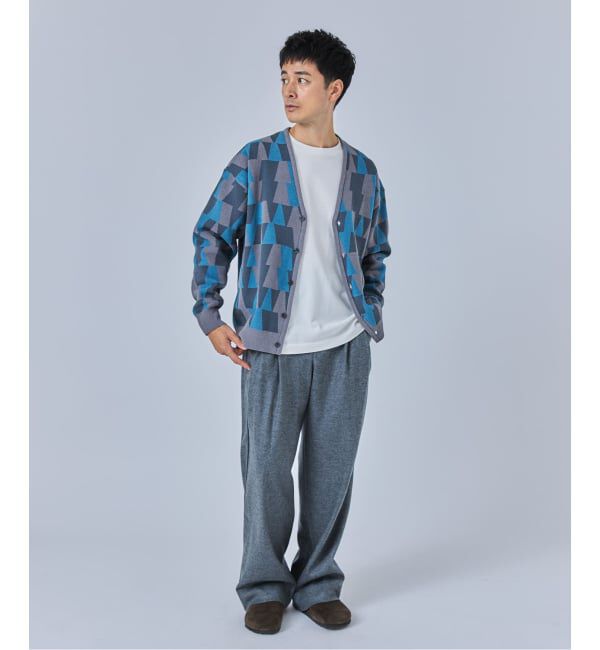 EDIFICE「ジャガード シェニール ヤーン V カーディガン」|カーディガン|