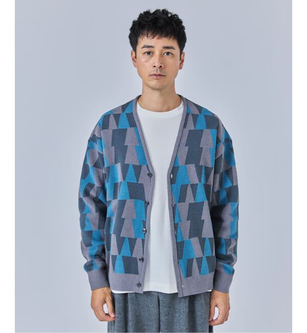 EDIFICE「ジャガード シェニール ヤーン V カーディガン」|カーディガン|