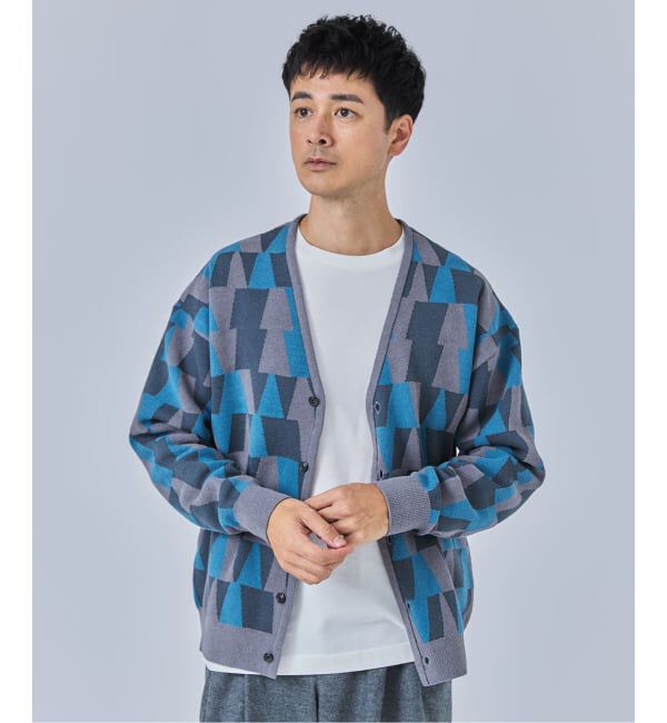 EDIFICE「ジャガード シェニール ヤーン V カーディガン」|カーディガン|
