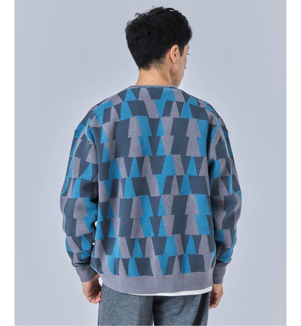 EDIFICE「ジャガード シェニール ヤーン V カーディガン」|カーディガン|