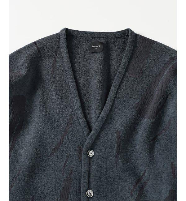 EDIFICE「ジャガード シェニール ヤーン V カーディガン」|カーディガン|