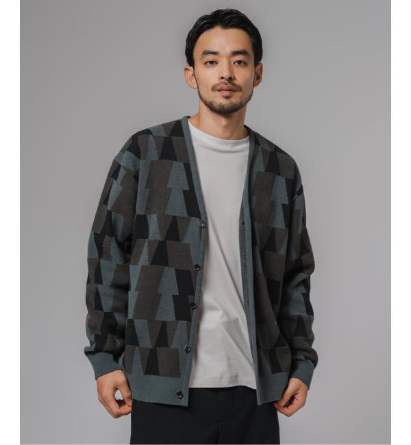 EDIFICE「ジャガード シェニール ヤーン V カーディガン」|カーディガン|