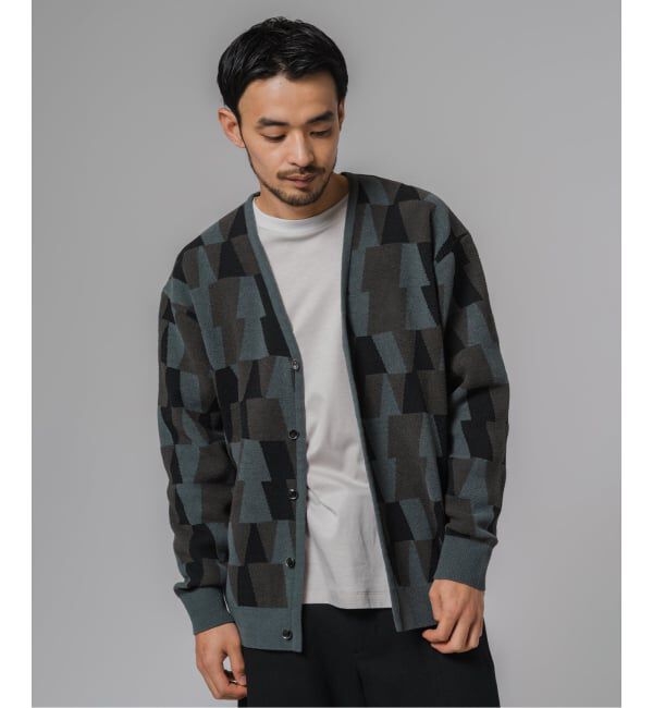 EDIFICE「ジャガード シェニール ヤーン V カーディガン」|カーディガン|