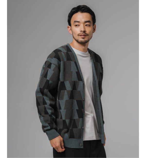 EDIFICE「ジャガード シェニール ヤーン V カーディガン」|カーディガン|