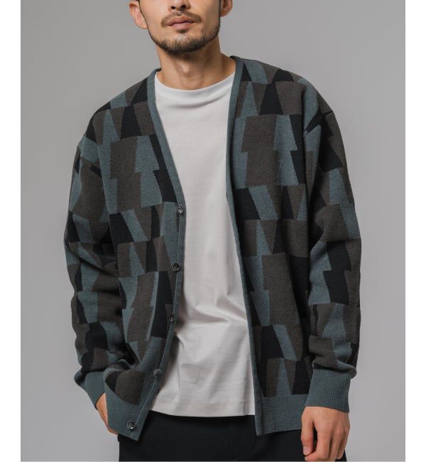 EDIFICE「ジャガード シェニール ヤーン V カーディガン」|カーディガン|