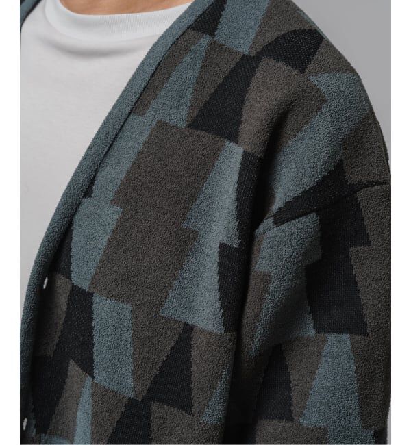 EDIFICE「ジャガード シェニール ヤーン V カーディガン」|カーディガン|