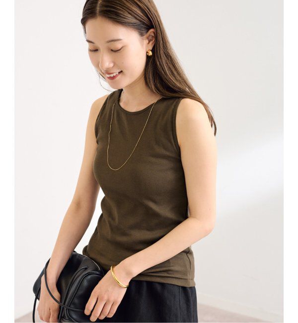 FRAMeWORK「≪新色追加≫2WAYベアテレコタンク」|タンクトップ|ブラウン